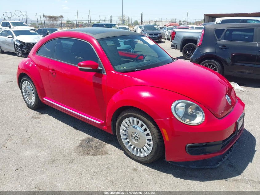 2014 Volkswagen Beetle VIN 3VWJP7AT9EM612992 IAAI salvage auction — FRONT END, Salvage Title, sold $25 on 2026-07-31 (photo 1)