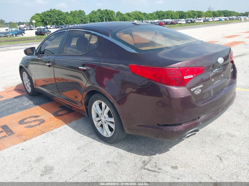2012 Kia Optima VIN 5XXGN4A76CG010974 IAAI salvage auction — FRONT & REAR, Clear (Florida), sold $225 on 2026-07-23 (photo 3)