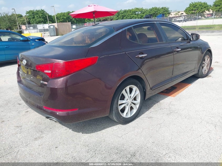 2012 Kia Optima VIN 5XXGN4A76CG010974 IAAI salvage auction — FRONT & REAR, Clear (Florida), sold $225 on 2026-07-23 (photo 4)