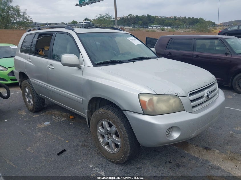 2006 Toyota Highlander VIN JTEEP21A360165467 IAAI salvage auction — FRONT END, Salvage (California), sold $850 on 2026-07-29 (photo 1)