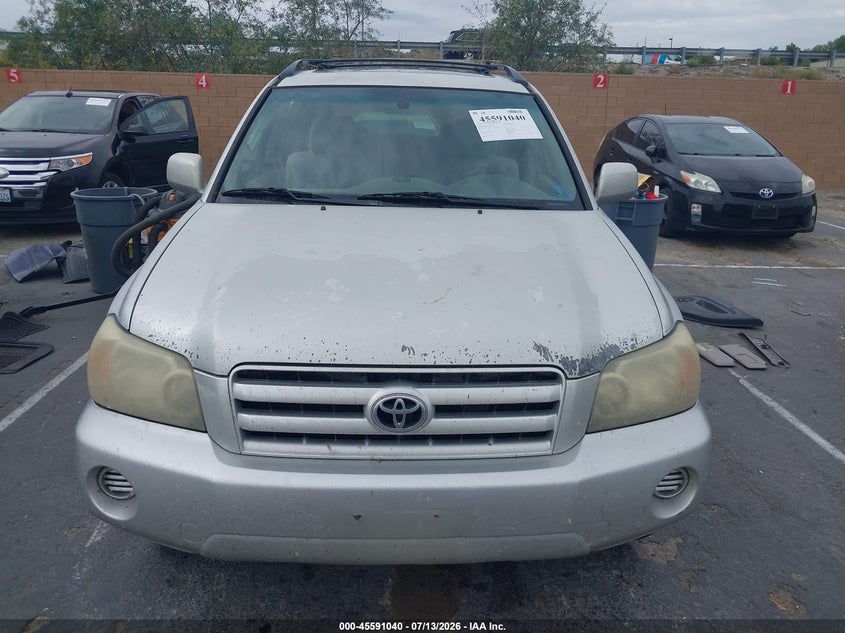 2006 Toyota Highlander VIN JTEEP21A360165467 IAAI salvage auction — FRONT END, Salvage (California), sold $850 on 2026-07-29 (photo 6)