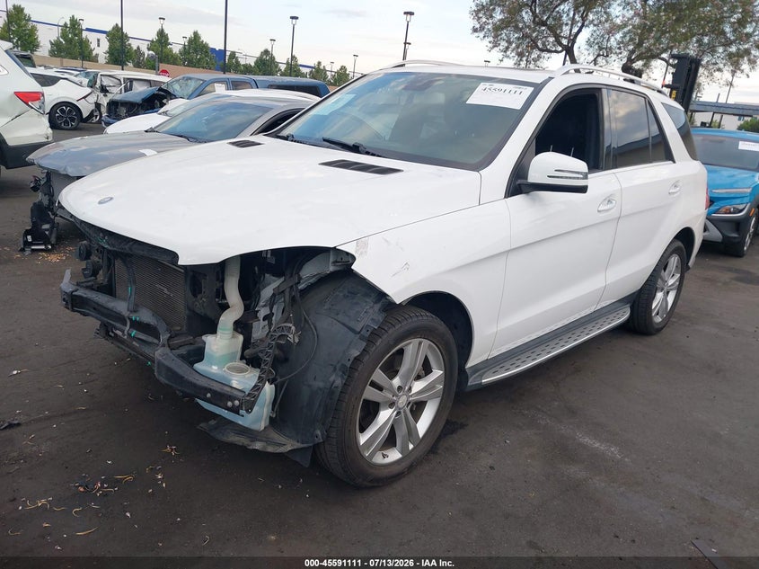 2015 Mercedes-benz M-klasse VIN 4JGDA5JBXFA517252 IAAI salvage auction — FRONT END, Salvage Certificate (California), sold $1,350 on 2026-07-24 (photo 2)