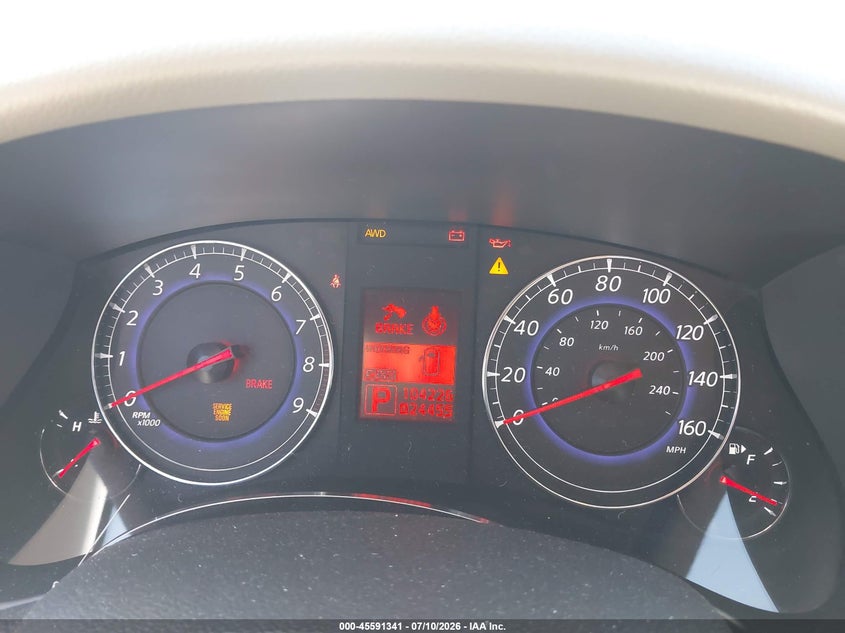 2010 Infiniti Ex35 VIN JN1AJ0HR0AM755439 IAAI salvage auction — NORMAL WEAR, Clear - Dealer Only (California), sold $25 on 2026-07-21 (photo 7)