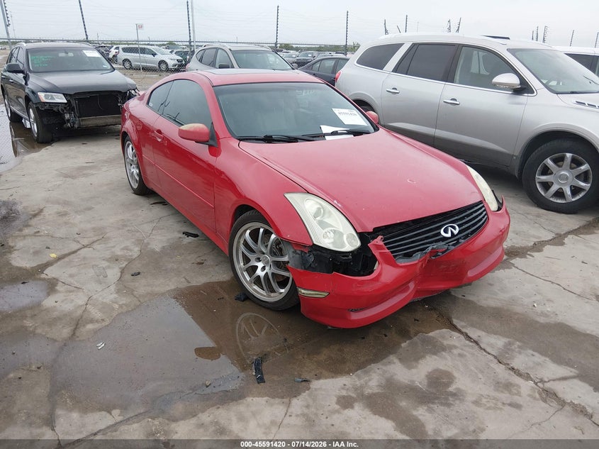 2006 Infiniti G35 VIN JNKCV54E16M703009 IAAI salvage auction — LEFT FRONT, Salvage (Texas), sold $725 on 2026-07-29 (photo 1)