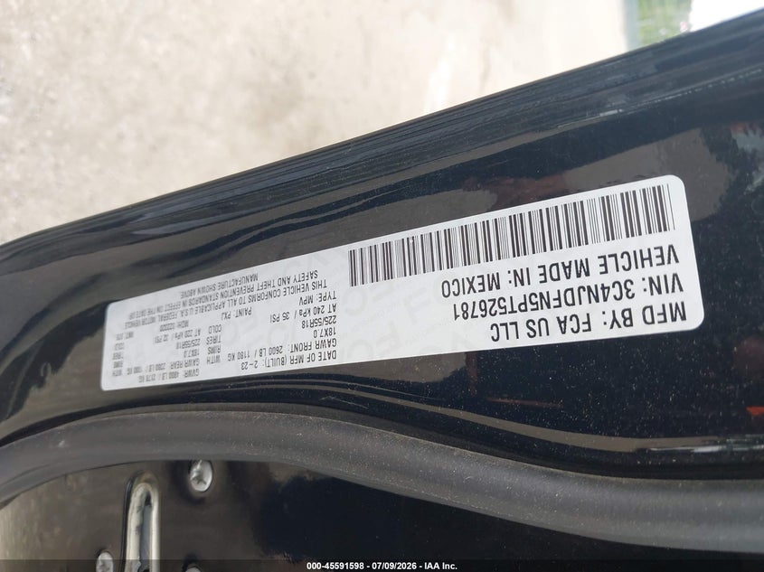 2023 Jeep Compass VIN 3C4NJDFN5PT526781 IAAI salvage auction — NORMAL WEAR, Enterprise Vehicles Clear Only (New Jersey), sold $11,100 on 2026-07-30 (photo 9)