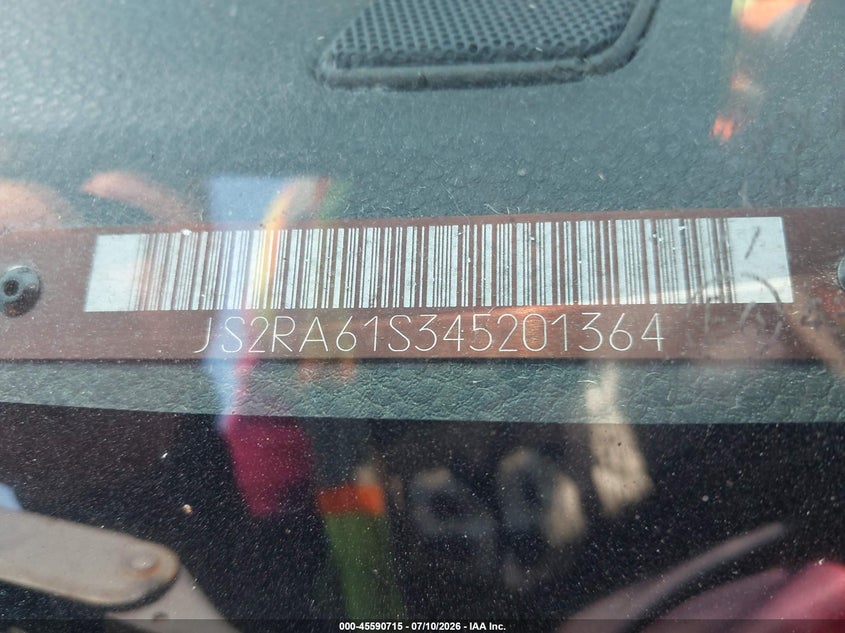 2004 Suzuki Aerio VIN JS2RA61S345201364 IAAI salvage auction — NORMAL WEAR, Clear (North Carolina), sold $275 on 2026-07-22 (photo 9)