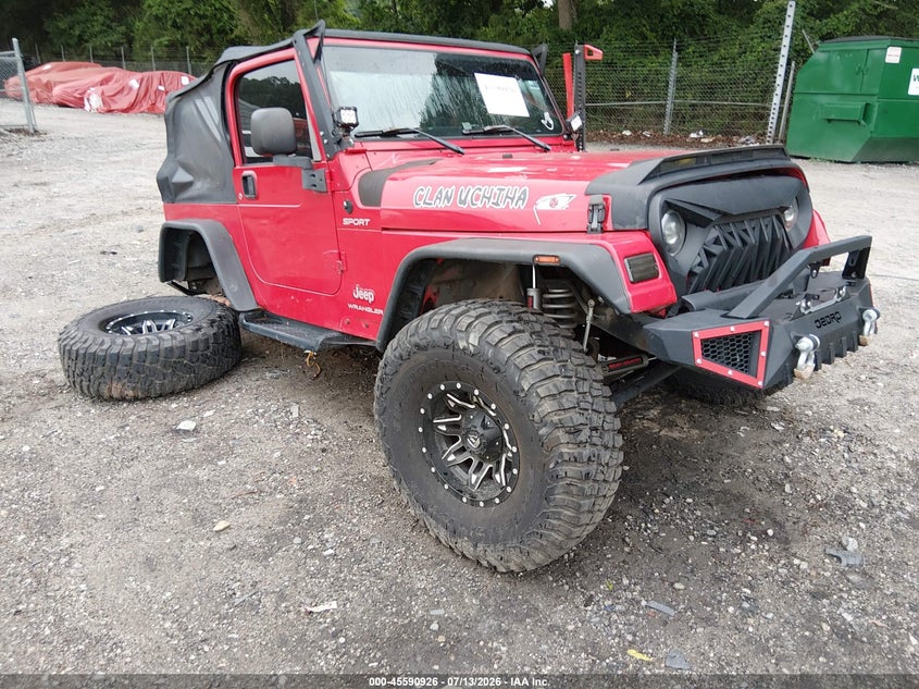 2003 Jeep Wrangler / VIN 1J4FA49S43P321712 IAAI salvage auction — FRONT & REAR, Salvage (Georgia), sold $1,050 on 2026-08-08 (photo 1)