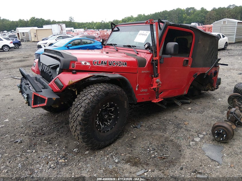 2003 Jeep Wrangler / VIN 1J4FA49S43P321712 IAAI salvage auction — FRONT & REAR, Salvage (Georgia), sold $1,050 on 2026-08-08 (photo 2)
