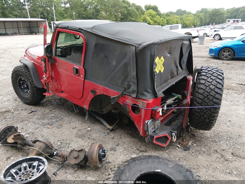 2003 Jeep Wrangler / VIN 1J4FA49S43P321712 IAAI salvage auction — FRONT & REAR, Salvage (Georgia), sold $1,050 on 2026-08-08 (photo 3)