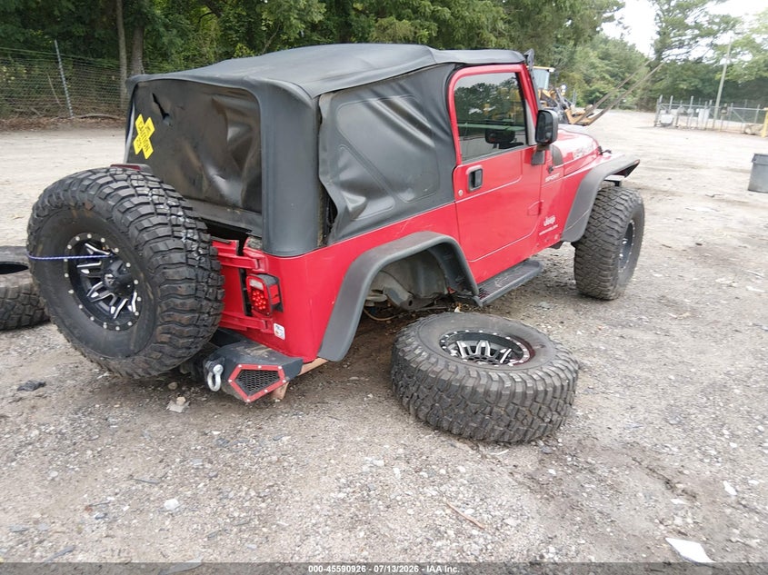 2003 Jeep Wrangler / VIN 1J4FA49S43P321712 IAAI salvage auction — FRONT & REAR, Salvage (Georgia), sold $1,050 on 2026-08-08 (photo 4)