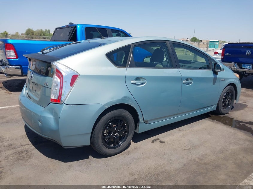 2013 Toyota Prius VIN JTDKN3DU5D1634462 IAAI salvage auction — REAR END, Salvage Title, sold $625 on 2026-07-28 (photo 4)