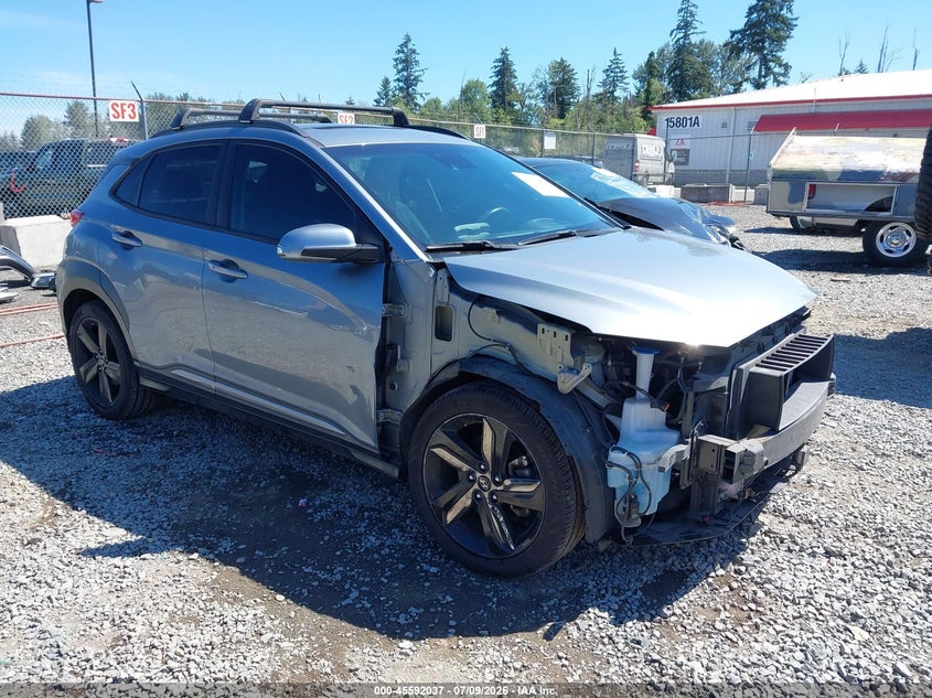 2019 Hyundai Kona VIN KM8K5CA58KU377611 IAAI salvage auction — RIGHT FRONT, Bill Of Sale (Washington), sold $3,050 on 2026-08-02 (photo 1)