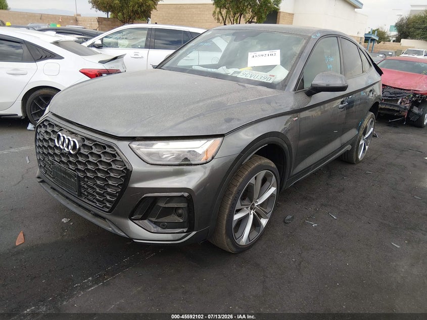 2023 Audi Q5 sportback VIN WA15AAFY0P2010395 IAAI salvage auction — REAR END, Wait Title, sold $19,625 on 2026-08-28 (photo 2)