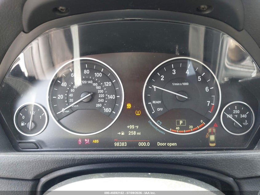 2015 BMW 3er VIN WBA3C3G50FNT52320 IAAI salvage auction — LEFT FRONT, Salvage Title, sold $1,400 on 2026-08-13 (photo 7)
