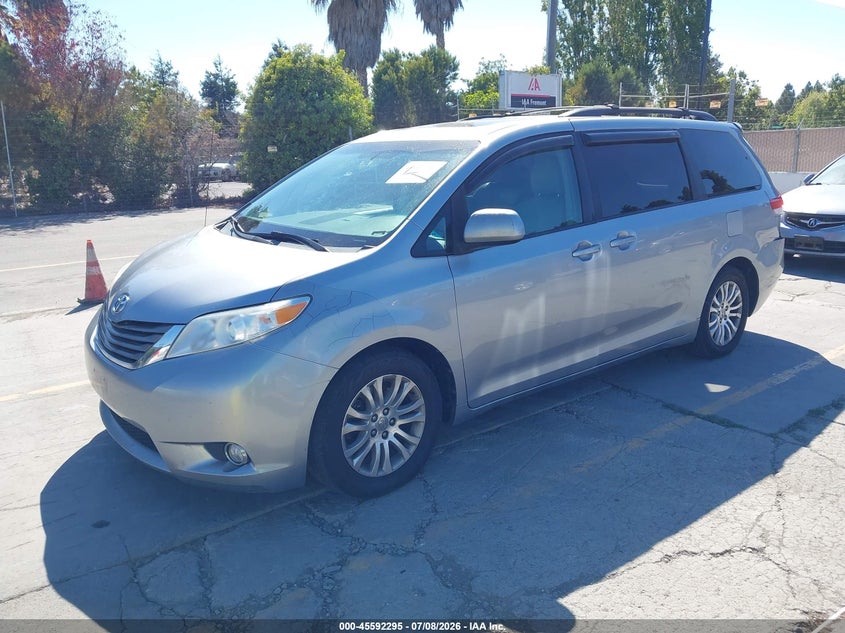 2012 Toyota Sienna VIN 5TDYK3DC0CS190466 IAAI salvage auction — REAR END, Clear - Dealer Only (California), sold $2,000 on 2026-07-27 (photo 2)