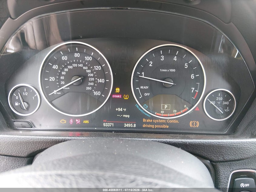 2015 BMW 3er VIN WBA3B3G52FNR88613 IAAI salvage auction — REAR END, Mv-907A (New York), sold $25 on 2026-07-28 (photo 7)