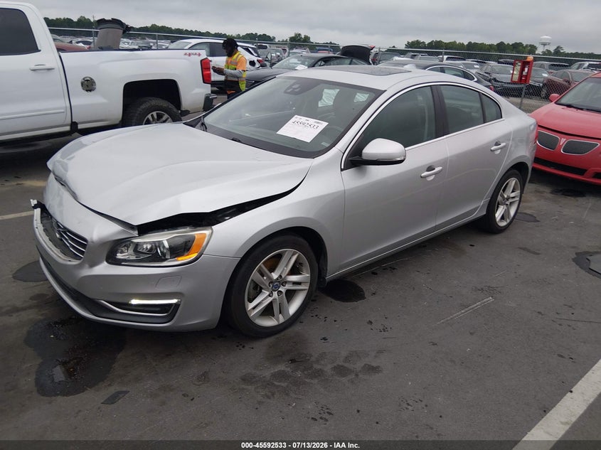 2015 Volvo S60 VIN YV126MFM2F2361570 IAAI salvage auction — FRONT END, Salvage (North Carolina), sold $1,350 on 2026-08-12 (photo 2)