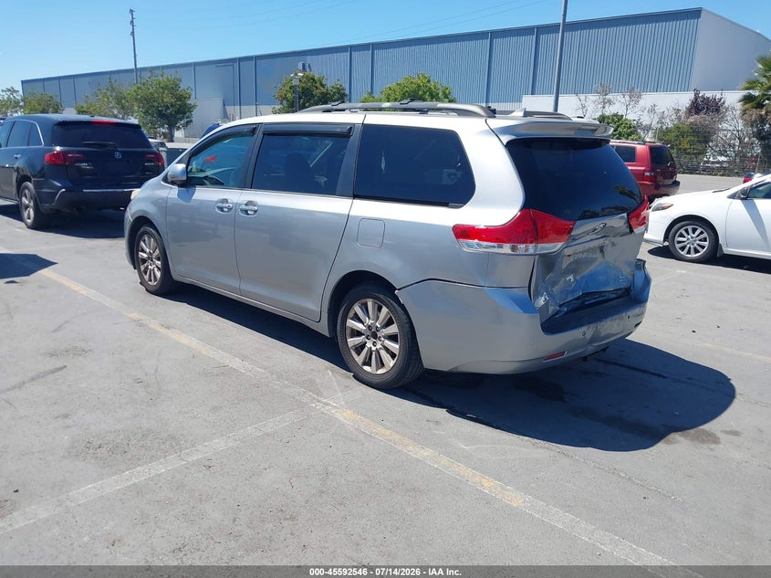 2011 Toyota Sienna VIN 5TDDK3DC5BS009794 IAAI salvage auction — REAR END, Salvage (California), sold $2,300 on 2026-07-27 (photo 3)
