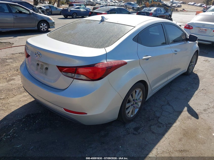 2014 Hyundai Elantra VIN KMHDH4AE6EU172718 IAAI salvage auction — NORMAL WEAR, Clear - Dealer Only (California), sold $650 on 2026-07-28 (photo 4)