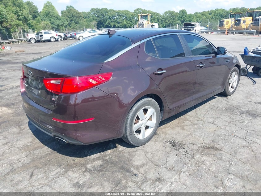 2014 Kia Optima VIN 5XXGM4A7XEG261079 IAAI salvage auction — NORMAL WEAR, Salvage Rebuilt (North Carolina), sold $500 on 2026-07-30 (photo 4)