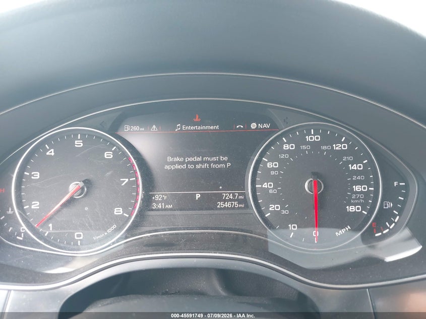 2012 Audi A6 VIN WAUJGAFC2CN176365 IAAI salvage auction — FRONT END, Salvage Title, sold $25 on 2026-08-02 (photo 7)