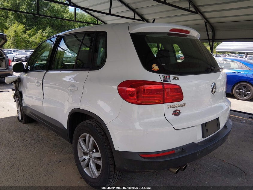 2014 Volkswagen Tiguan VIN WVGBV3AX3EW615049 IAAI salvage auction — LEFT FRONT, Salvage Title, sold $1,200 on 2026-08-06 (photo 3)