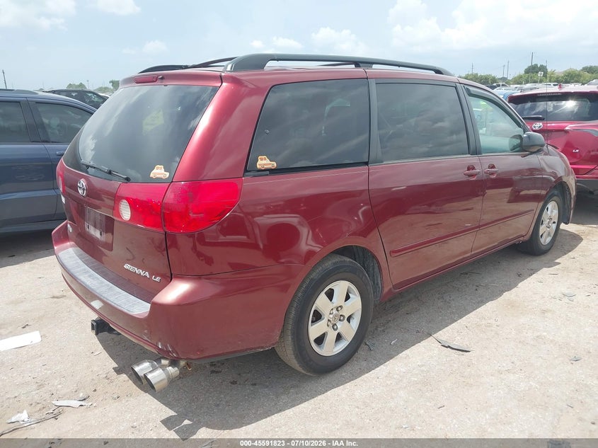 2007 Toyota Sienna VIN 5TDZK23C17S058273 IAAI salvage auction — LEFT FRONT, Salvage (Texas), sold $625 on 2026-07-31 (photo 4)