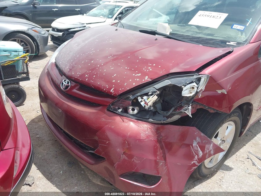 2007 Toyota Sienna VIN 5TDZK23C17S058273 IAAI salvage auction — LEFT FRONT, Salvage (Texas), sold $625 on 2026-07-31 (photo 6)