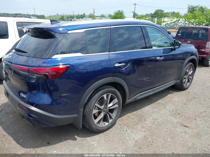 2025 Infiniti Qx60 VIN 5N1AL1FS1SC348560 IAAI salvage auction — SIDE, Salvage Title, sold $13,000 on 2026-08-22 (photo 4)