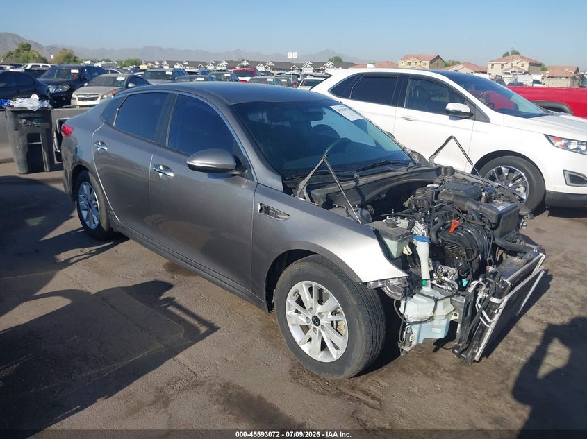 2018 Kia Optima VIN 5XXGT4L31JG200601 IAAI salvage auction — FRONT END, Salvage (Arizona), sold $1,300 on 2026-07-28 (photo 1)