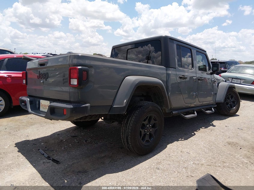2021 Jeep Gladiator VIN 1C6HJTAG8ML592398 IAAI salvage auction — LEFT FRONT, Wait Title, sold $9,300 on 2026-08-31 (photo 4)