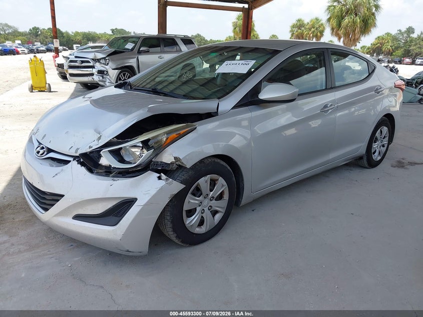 2016 Hyundai Elantra VIN 5NPDH4AE5GH725151 IAAI salvage auction — FRONT END, Salvage Title, sold $1,100 on 2026-08-03 (photo 2)