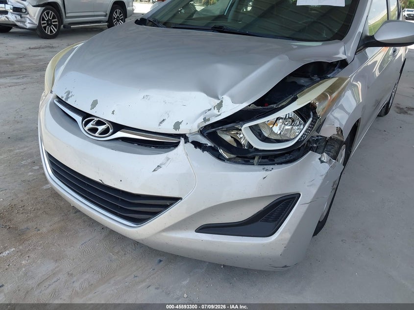2016 Hyundai Elantra VIN 5NPDH4AE5GH725151 IAAI salvage auction — FRONT END, Salvage Title, sold $1,100 on 2026-08-03 (photo 6)