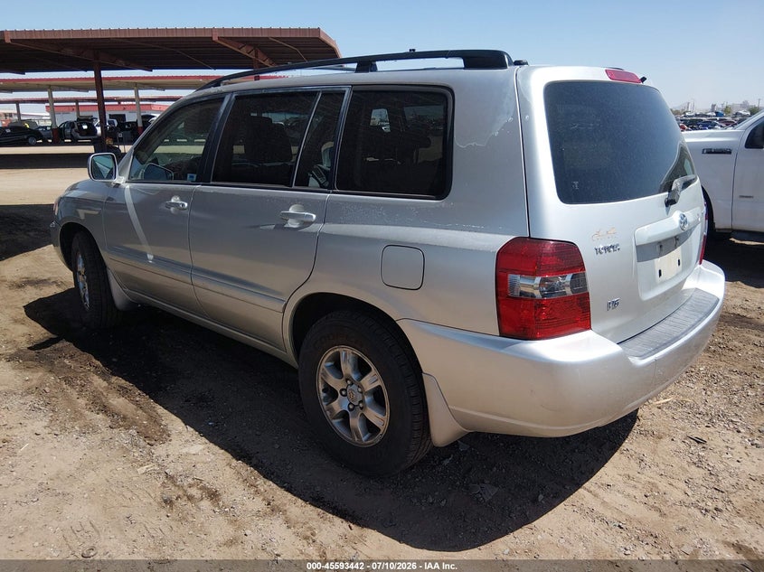 2005 Toyota Highlander VIN JTEDP21A150091038 IAAI salvage auction — NORMAL WEAR, Clear-Dealer Only (Arizona), sold $25 on 2026-07-21 (photo 3)