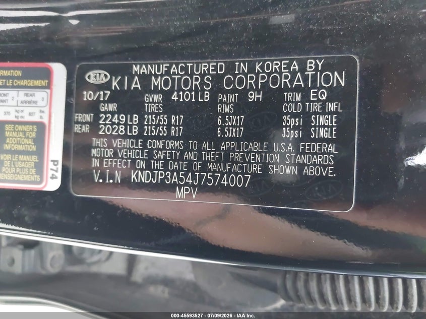 2018 Kia Soul VIN KNDJP3A54J7574007 IAAI salvage auction — NORMAL WEAR, Clear (Missouri), sold $3,400 on 2026-07-13 (photo 9)