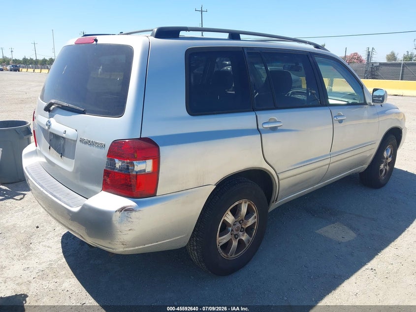 2005 Toyota Highlander VIN JTEGD21AX50121322 IAAI salvage auction — NORMAL WEAR, Clear - Dealer Only (California), sold $725 on 2026-07-30 (photo 4)