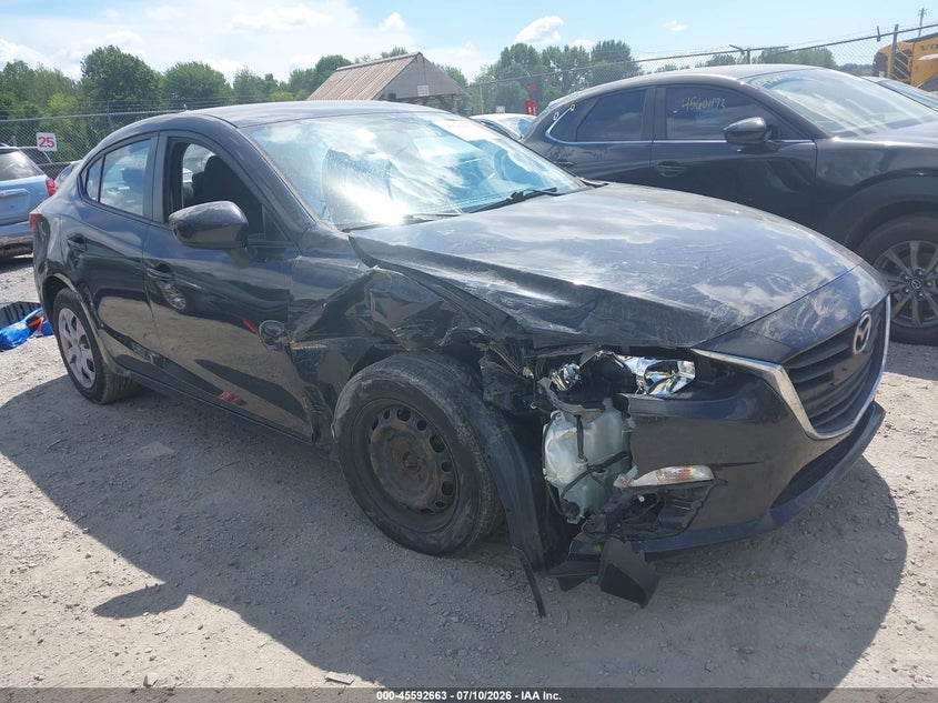 2014 Mazda 3 VIN JM1BM1U79E1122335 IAAI salvage auction — RIGHT FRONT, Wait Title, sold $850 on 2026-08-02 (photo 1)