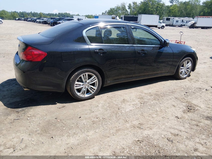 2013 Infiniti G VIN JN1CV6AR7DM357322 IAAI salvage auction — UNKNOWN, Salvage Title, sold $1,300 on 2026-07-18 (photo 4)