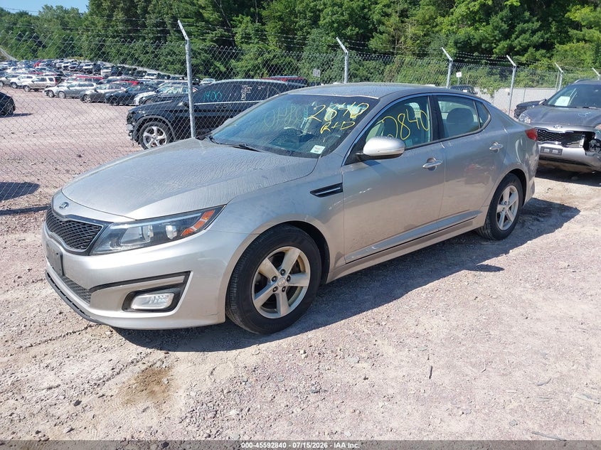 2014 Kia Optima VIN KNAGM4A73E5525065 IAAI salvage auction — NORMAL WEAR, Clear-Endorsement (Wisconsin), sold $25 on 2026-07-29 (photo 2)