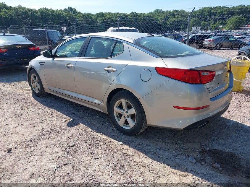 2014 Kia Optima VIN KNAGM4A73E5525065 IAAI salvage auction — NORMAL WEAR, Clear-Endorsement (Wisconsin), sold $25 on 2026-07-29 (photo 3)