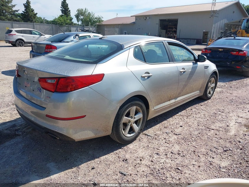 2014 Kia Optima VIN KNAGM4A73E5525065 IAAI salvage auction — NORMAL WEAR, Clear-Endorsement (Wisconsin), sold $25 on 2026-07-29 (photo 4)