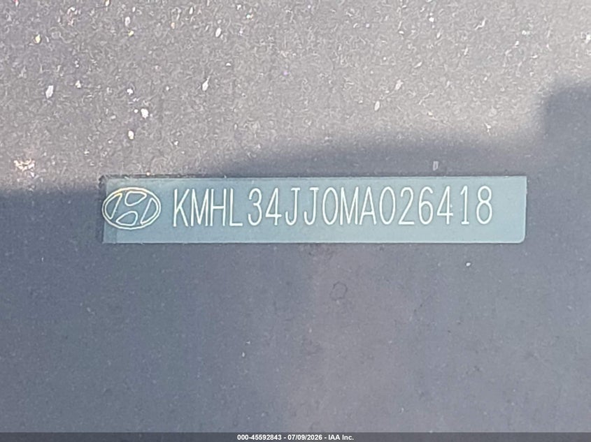 2021 Hyundai Sonata VIN KMHL34JJ0MA026418 IAAI salvage auction — RIGHT SIDE, Salvage Title, sold $3,500 on 2026-07-23 (photo 9)