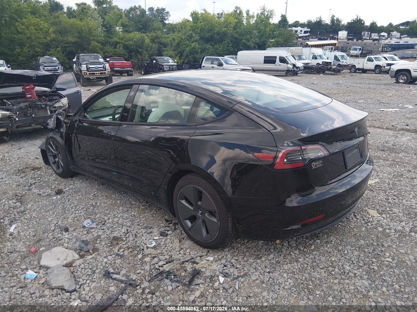 2021 Tesla Model 3 VIN 5YJ3E1EA8MF018758 IAAI salvage auction — LEFT FRONT, Salvage Title, sold $5,500 on 2026-07-31 (photo 3)