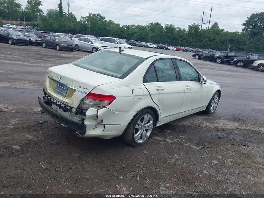 2010 Mercedes-benz C class VIN WDDGF8BB9AF458263 IAAI salvage auction — REAR END, Salvage (Pennsylvania), sold $400 on 2026-07-24 (photo 4)