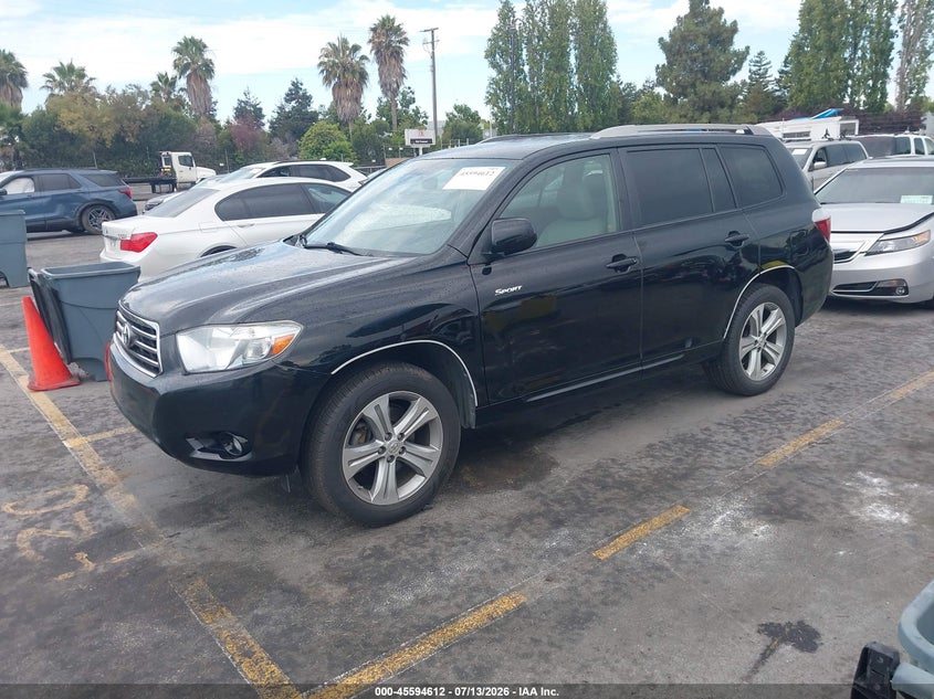 2008 Toyota Highlander VIN JTEES43A682049971 IAAI salvage auction — RIGHT SIDE, Salvage (California), sold $900 on 2026-07-29 (photo 2)