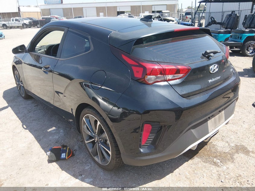 2019 Hyundai Veloster VIN KMHTG6AF2KU008980 IAAI salvage auction — NORMAL WEAR, Clear - Public Restricted (Oklahoma), sold $25 on 2026-07-22 (photo 3)