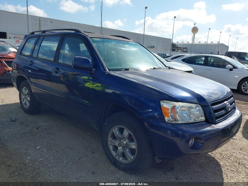 2007 Toyota Highlander VIN JTEGD21A570160547 IAAI salvage auction — NORMAL WEAR, Original (Texas), sold $1,800 on 2026-07-16 (photo 1)