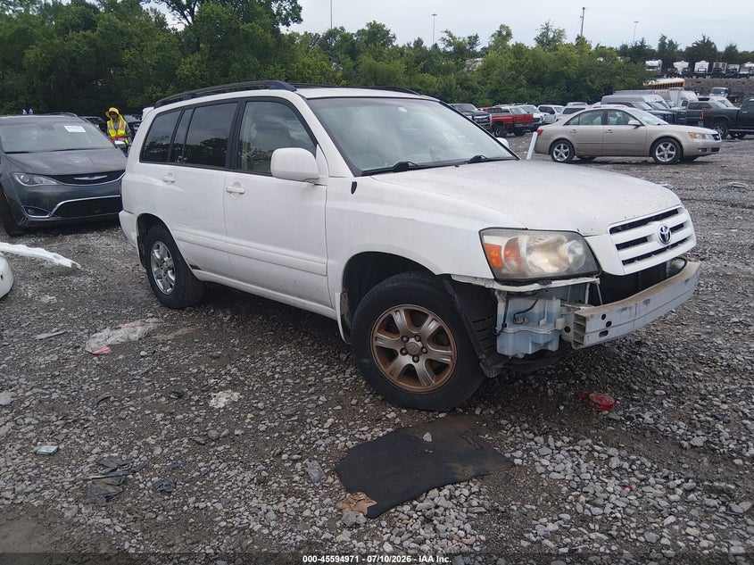2007 Toyota Highlander VIN JTEDP21A570139773 IAAI salvage auction — FRONT END, Salvage (Tennessee), sold $675 on 2026-07-23 (photo 1)