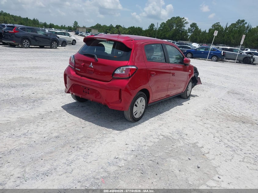 2024 Mitsubishi Mirage VIN ML32AUHJ9RH018105 IAAI salvage auction — RIGHT FRONT, Salvage Title, sold $2,125 on 2026-07-15 (photo 4)