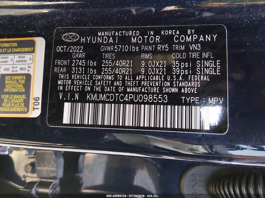 2023 Genesis Gv70 VIN KMUMCDTC4PU098553 IAAI salvage auction — SIDE, Salvage Title, sold $16,300 on 2026-10-12 (photo 9)